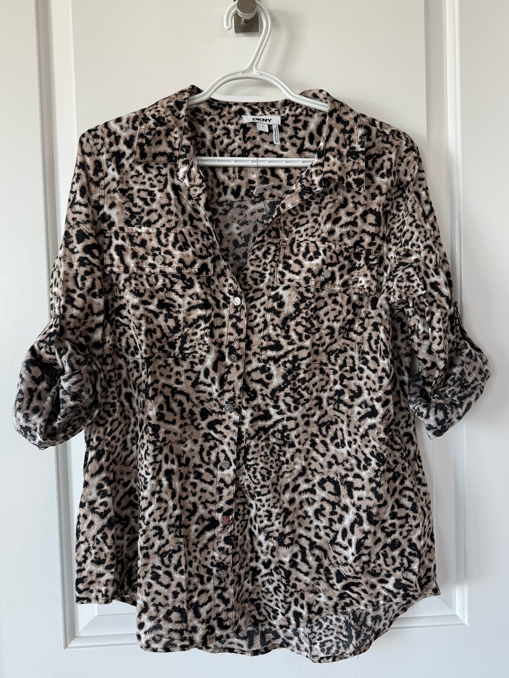 DKNY Women's Leopard Print Button-Up Shirt (NEW!)